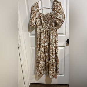 Brown Floral Dress